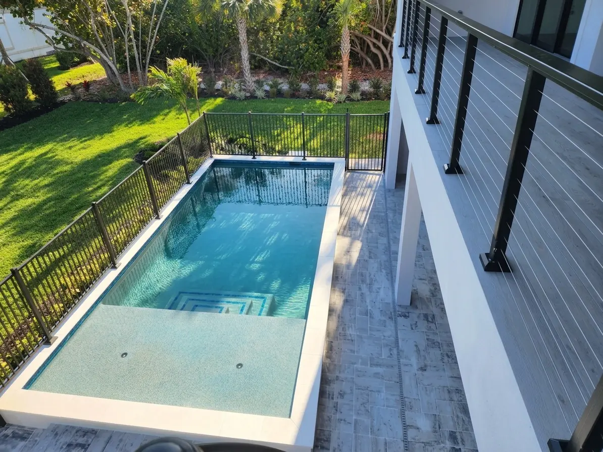 Modern luxury pool construction remodeling by Accent Construction